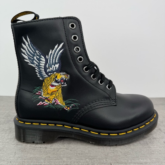 Dr. Martens 1460 Souvenir Embroidered Black Leather Boot - Men\'s 5/Women\'s 6